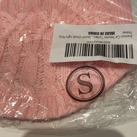 Cat Sweater Turtleneck Light Pink Size Small - Picture 4 of 6